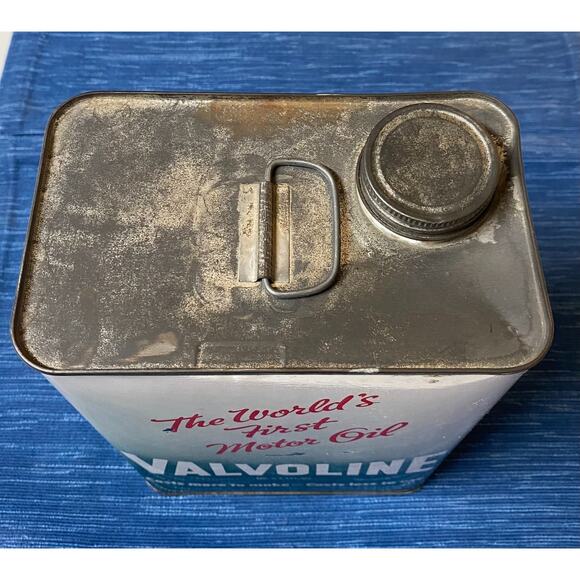 Vintage Valvoline Oil 1 Gallon Metal Can Advertising World's First 45B - Picture 5 of 6